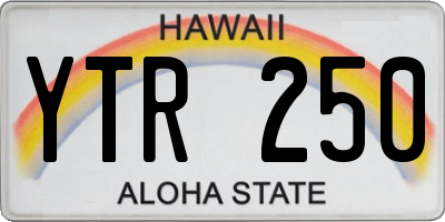 HI license plate YTR250