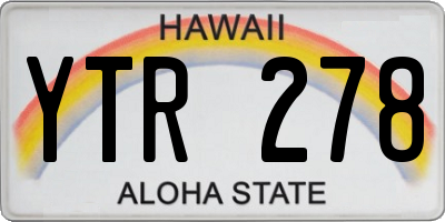 HI license plate YTR278