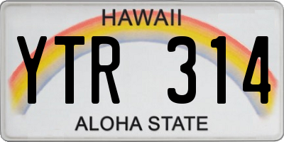 HI license plate YTR314