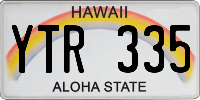 HI license plate YTR335