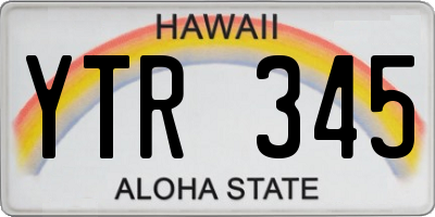 HI license plate YTR345