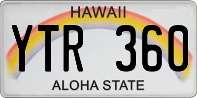 HI license plate YTR360
