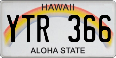 HI license plate YTR366