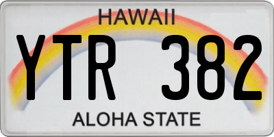 HI license plate YTR382