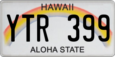 HI license plate YTR399