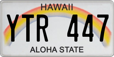 HI license plate YTR447