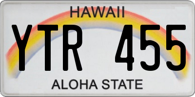 HI license plate YTR455