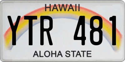 HI license plate YTR481