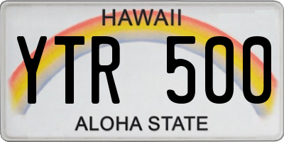 HI license plate YTR500