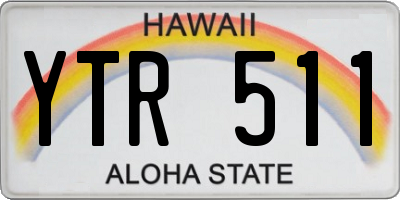 HI license plate YTR511
