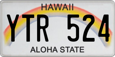 HI license plate YTR524