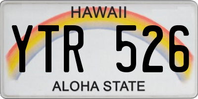 HI license plate YTR526