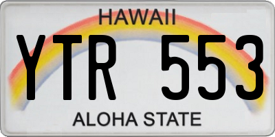 HI license plate YTR553
