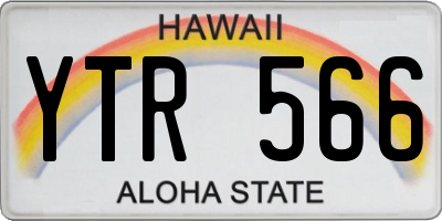 HI license plate YTR566