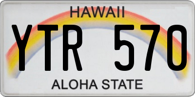 HI license plate YTR570