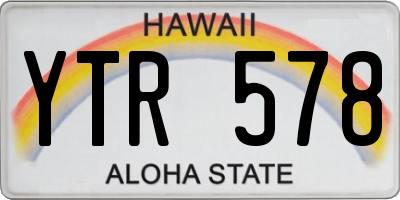 HI license plate YTR578