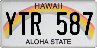 HI license plate YTR587