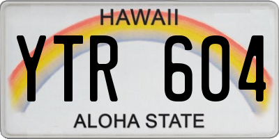 HI license plate YTR604