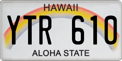 HI license plate YTR610