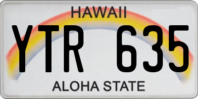 HI license plate YTR635