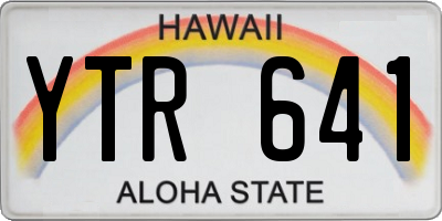 HI license plate YTR641