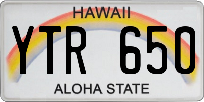 HI license plate YTR650