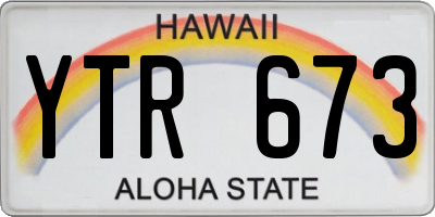 HI license plate YTR673