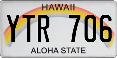 HI license plate YTR706