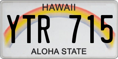 HI license plate YTR715