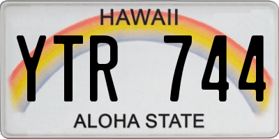 HI license plate YTR744
