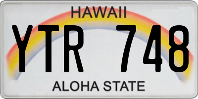 HI license plate YTR748
