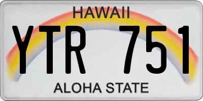 HI license plate YTR751