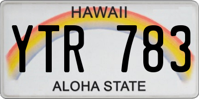 HI license plate YTR783