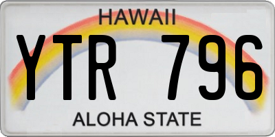 HI license plate YTR796