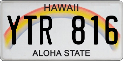 HI license plate YTR816
