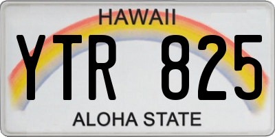HI license plate YTR825