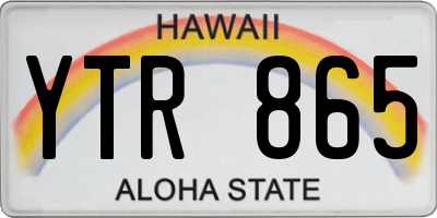 HI license plate YTR865