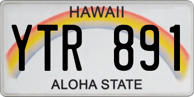 HI license plate YTR891
