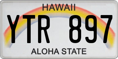 HI license plate YTR897
