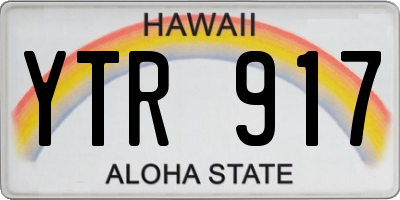 HI license plate YTR917