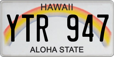 HI license plate YTR947