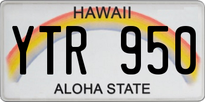 HI license plate YTR950