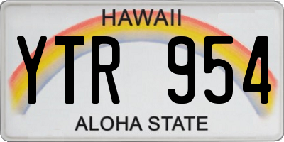 HI license plate YTR954