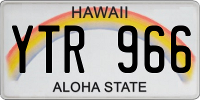HI license plate YTR966