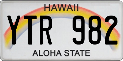 HI license plate YTR982