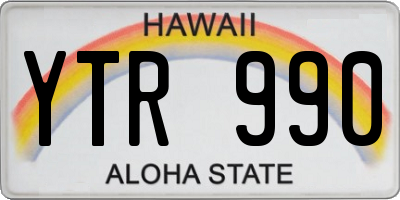 HI license plate YTR990