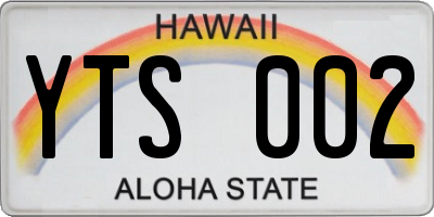 HI license plate YTS002