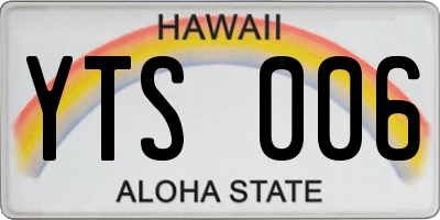 HI license plate YTS006
