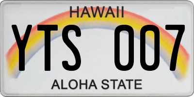 HI license plate YTS007
