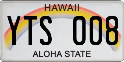 HI license plate YTS008